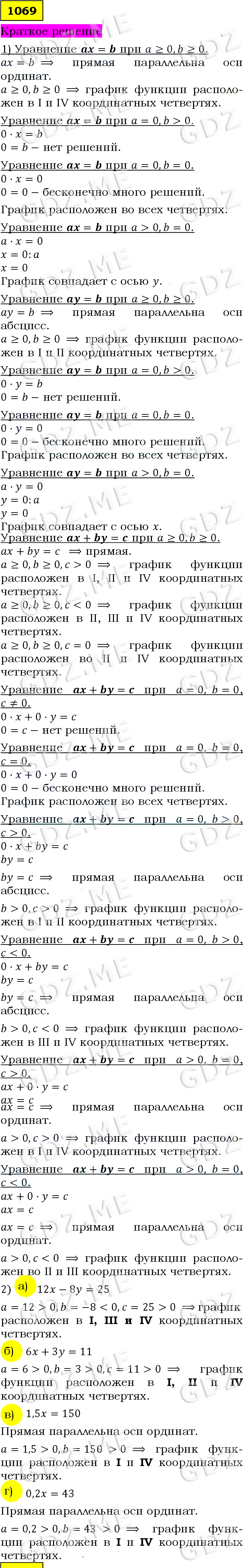 Номер номер 1069 (Номера) - ГДЗ по Алгебре 7 класс: Макарычев 2023 год -  GDZ.ME