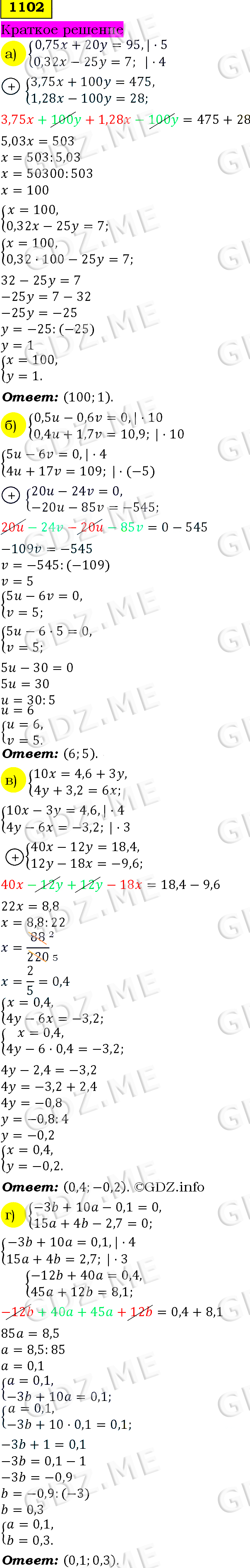 Номер номер 1102 (Номера) - ГДЗ по Алгебре 7 класс: Макарычев 2023 год -  GDZ.ME