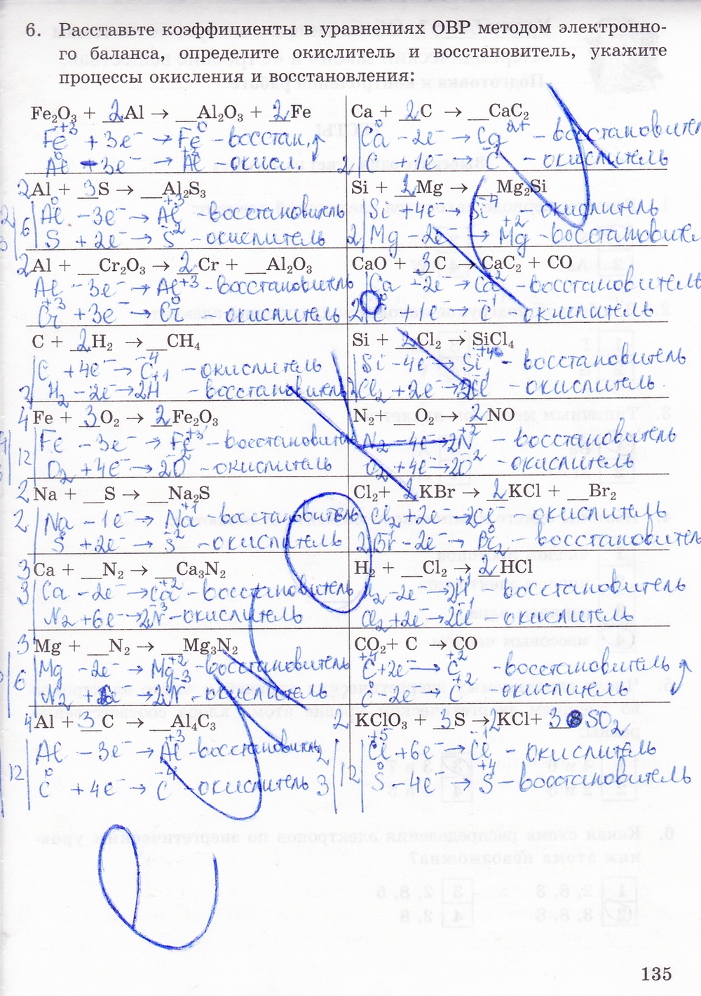 Страница номер 135 - ГДЗ по химии 8 класс Рудзитис Фельдман решебник