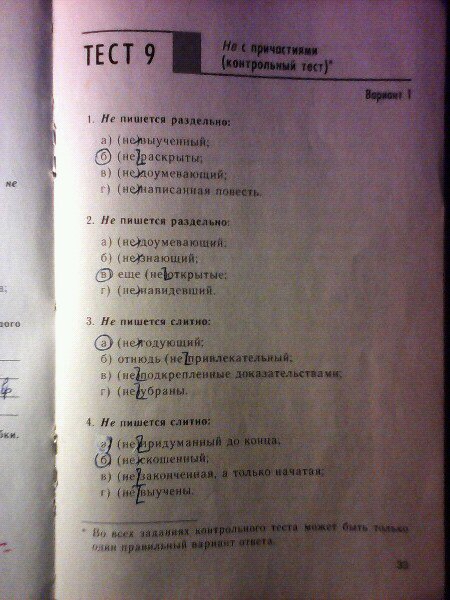 Тест по русскому не ни